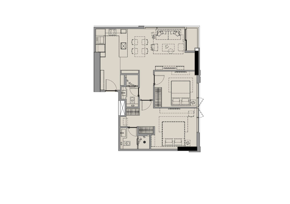 28 chidlom unit plan 2 bedroom