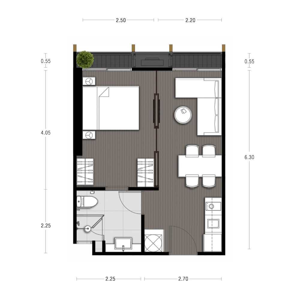 noble state sukhumvit 39 unit plan 1 bedroom
