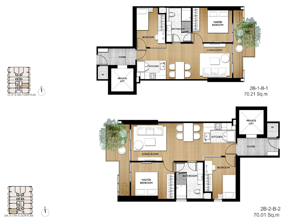 siamese exclusive sukhumvit 31 unit plan 2 bedroom