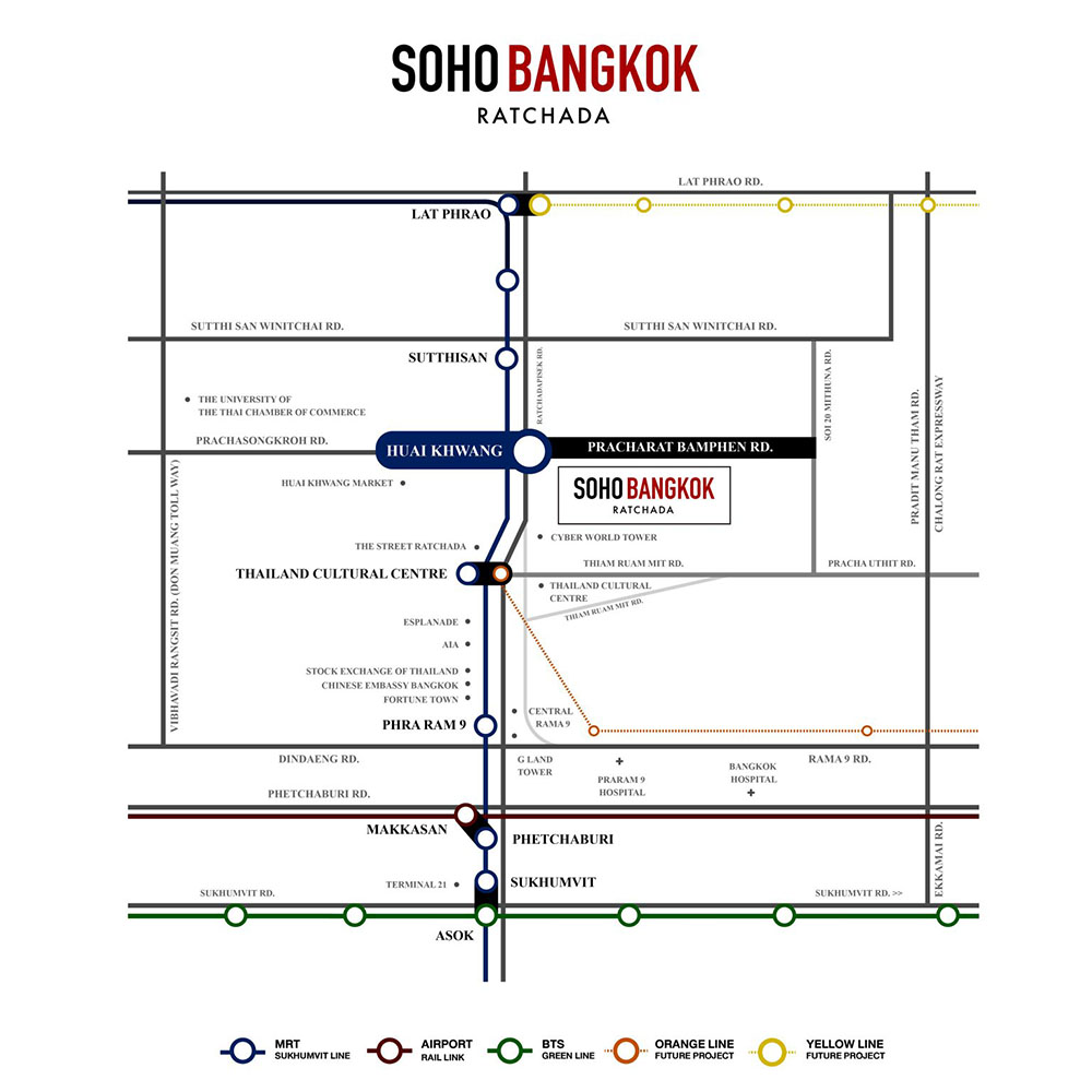 แผนที่คอนโดหรู SOHO Bangkok Ratchada (โซโห​ แบงค็อก​ รัชดา)