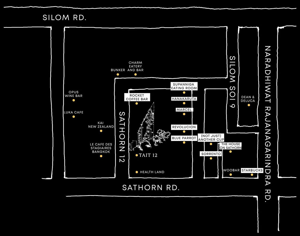 แผนที่คอนโดหรู Tait Sathorn 12 Condominium (เทตต์ สาทร ทเวลฟ์ คอนโดมิเนียม)