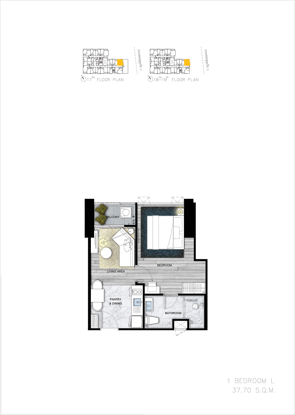 the rich ploenchit-nana unit plan 1 bedroom